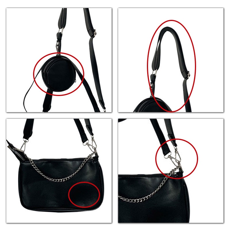 MISCHA Túi Xách Đeo Vai Màu Trơn Phối Dây Xích Thời Trang Dành Cho Nữ