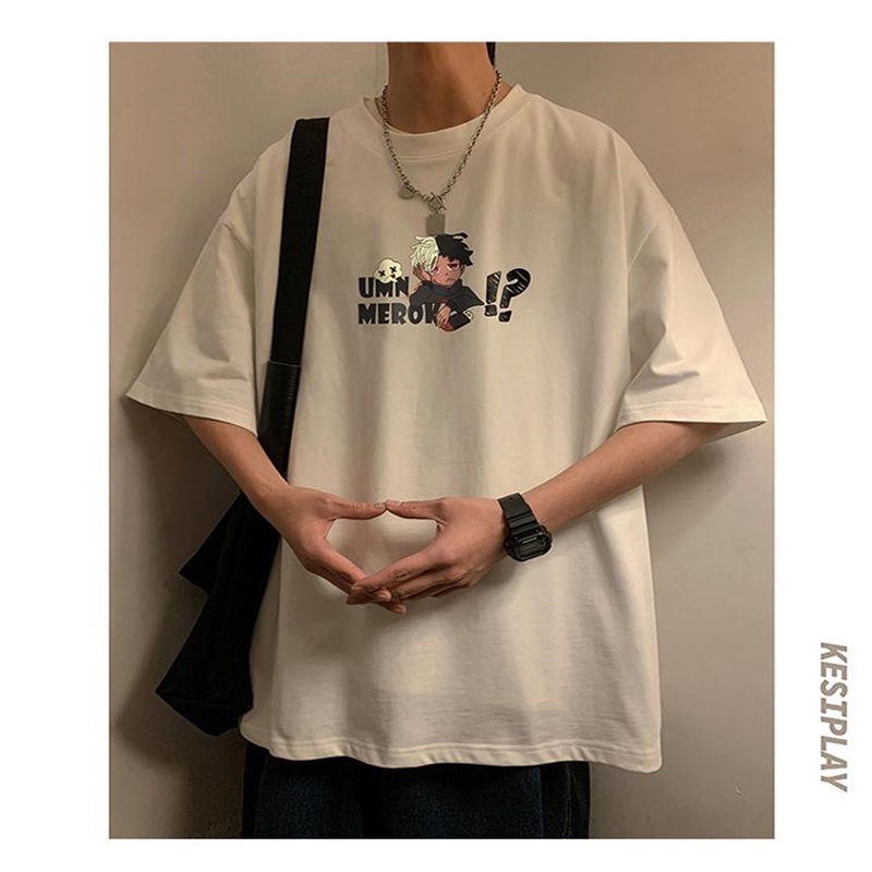 Áo Thun Tay Ngắn Dáng Rộng Phong Cách Hip Hop Đường Phố Mỹ Plus Size Cho Nam