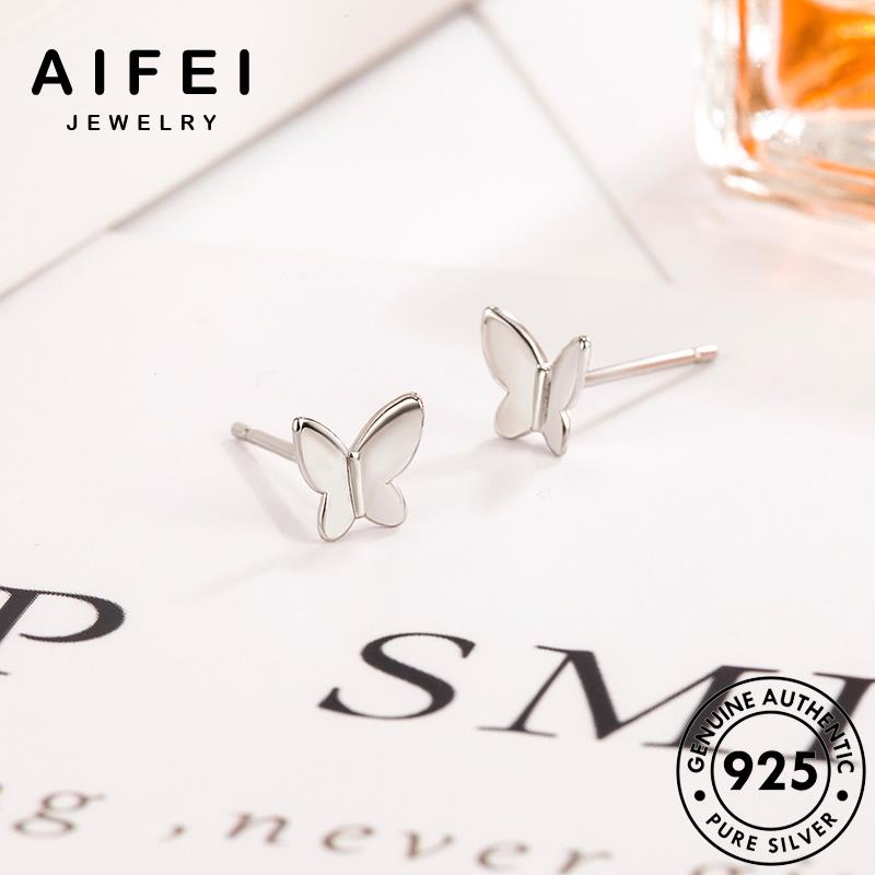 AIFEI JEWELRY nữ tai khuyên 925 tua giản thật xỏ Thời vành trang con quốc bông bạc thời tròn nguyên bướm kiện hàn sức phụ bản đơn E123