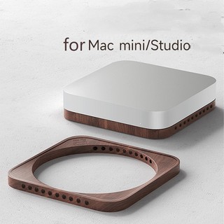 Giá đỡ máy tính bảng mac mini bằng gỗ óc chó chống bụi tiện dụng