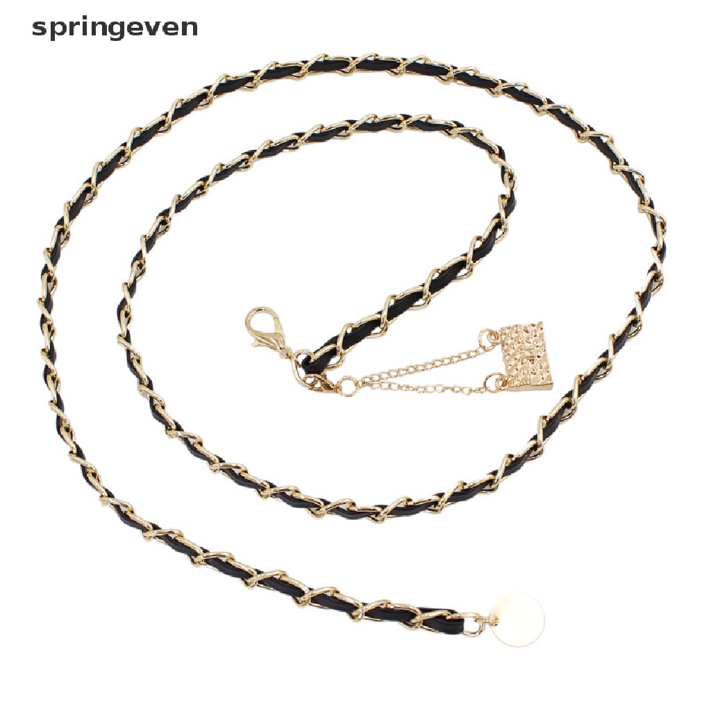 Thắt Lưng Da PU Khóa Kim Loại Tua Rua Dài Điều Chỉnh Được Thời Trang Cho Nữ