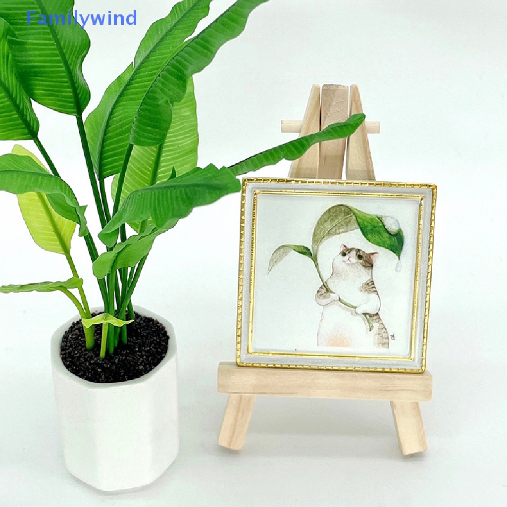 Sticker Dán Tường Họa Tiết Mèo Dễ Thương Bắt Mắt Cho Nhà Búp Bê 1: 12