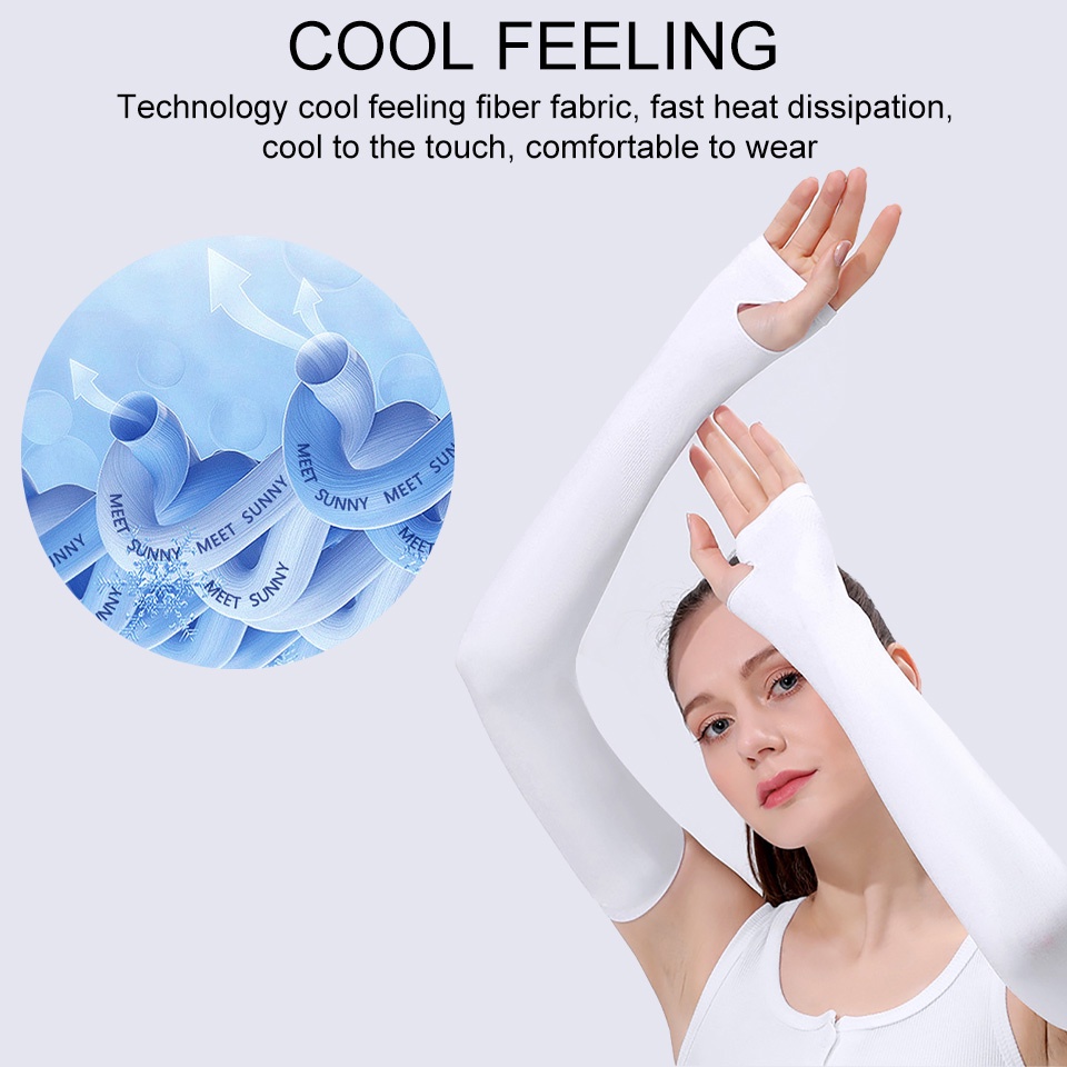 GTUBIKE Găng ống tay chống nắng UPF50 + bằng lụa lạnh mỏng co giãn thoáng khí cho nam và nữ