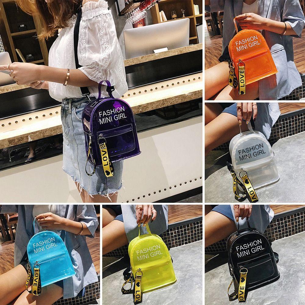 Ba Lô Mini Trong Suốt Màu Sắc Kẹo Ngọt Xinh Xắn Hợp Thời Trang