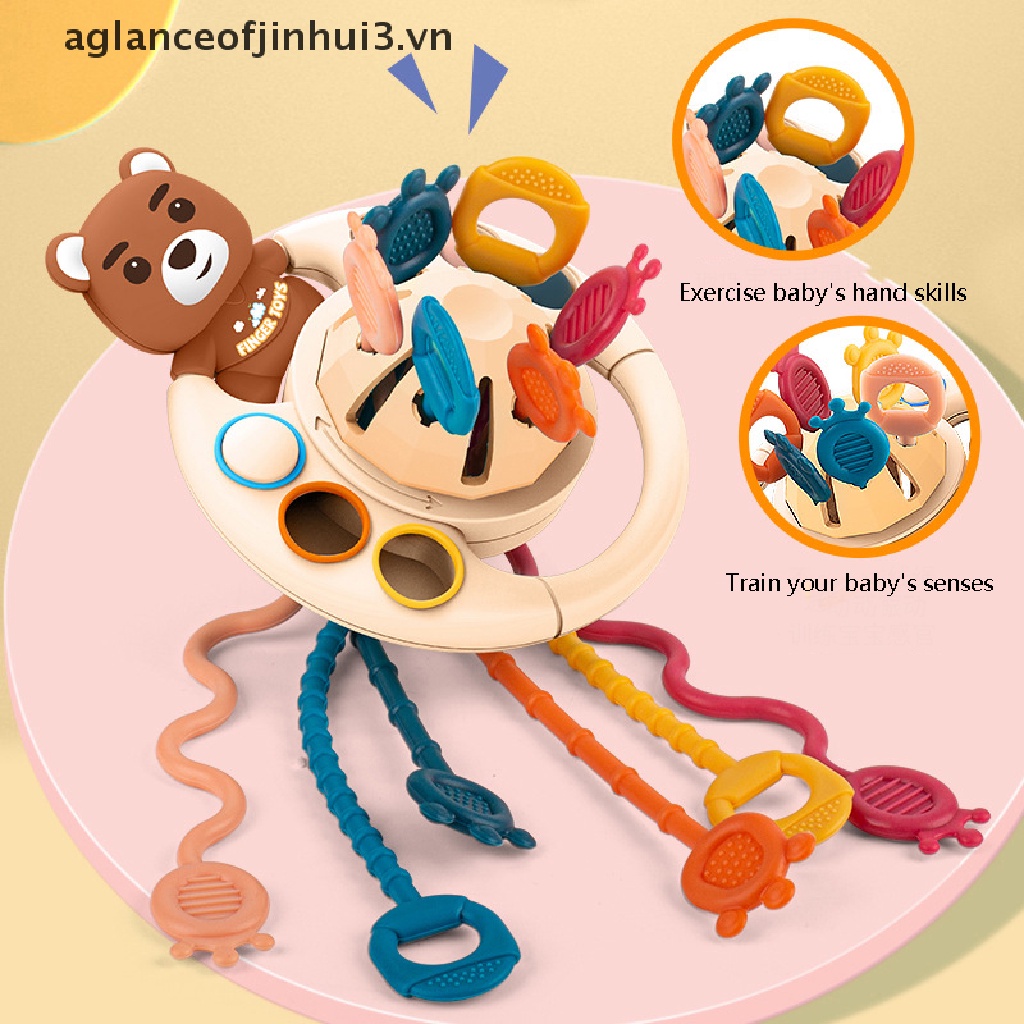 Đồ Chơi Dây Kéo Bằng Silicone Giáo Dục Cho Bé