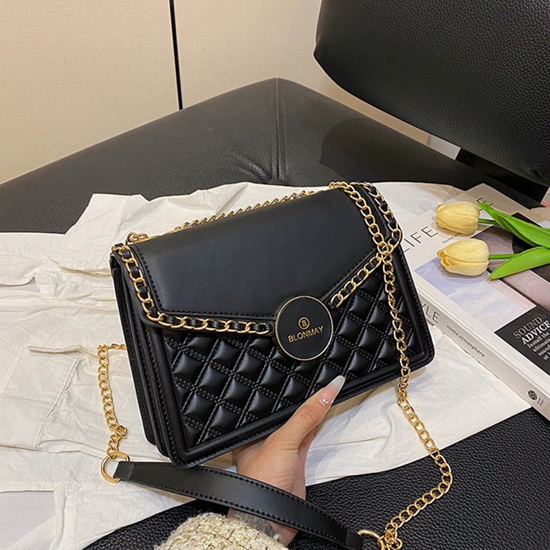 Túi Đeo Vai Dây Xích Khóa Nam Châm Đơn Giản Thời Trang Cho Nữ