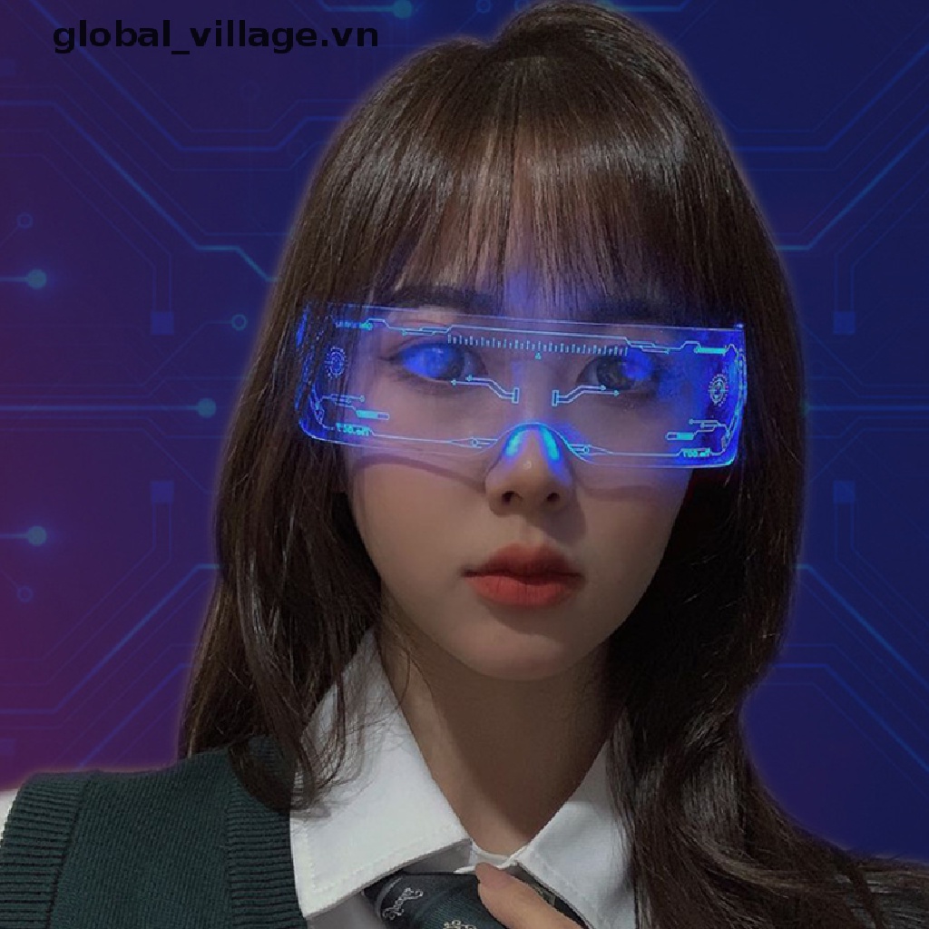 Kính Mát Có Đèn LED Phát Sáng Nhiều Màu Sắc Phong Cách Punk Vintage Thời Trang Cho Nam Và Nữ