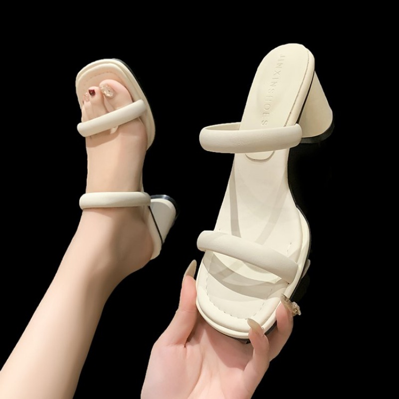 Sandal Cao Gót 5.5cm Phong Cách Hàn Quốc Đơn Giản Cho Nữ