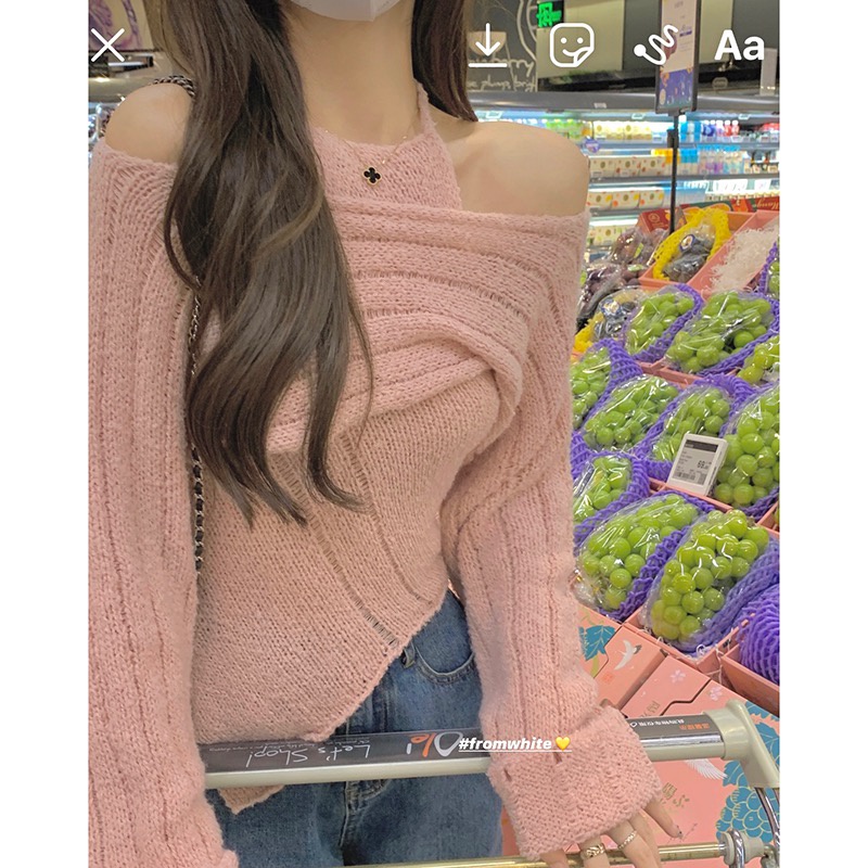 Áo Dệt Kim Màu Trơn Dáng Ôm Phong Cách Hàn Quốc Thời Trang Mùa Xuân Cho Nữ