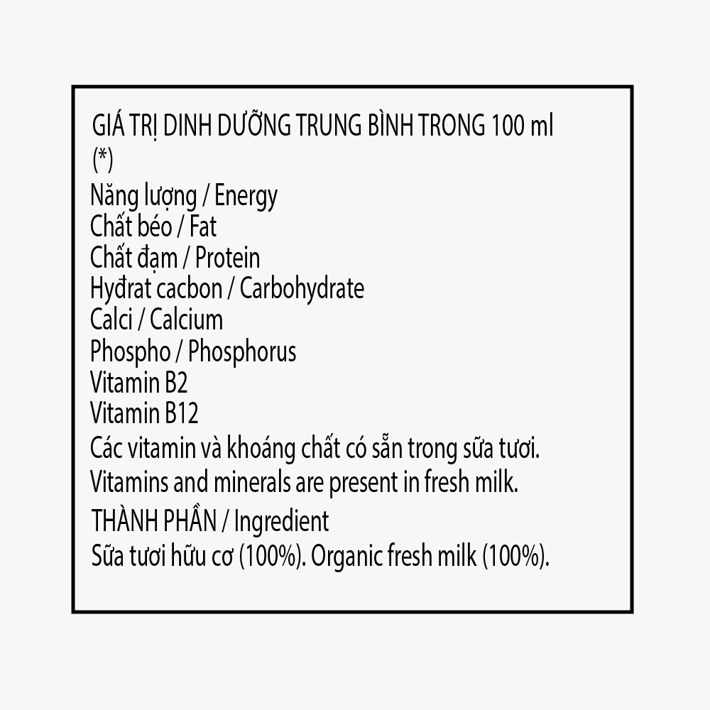 Thùng 48 hộp Sữa Tươi Tiệt Trùng Vinamilk 100% Organic 180ml