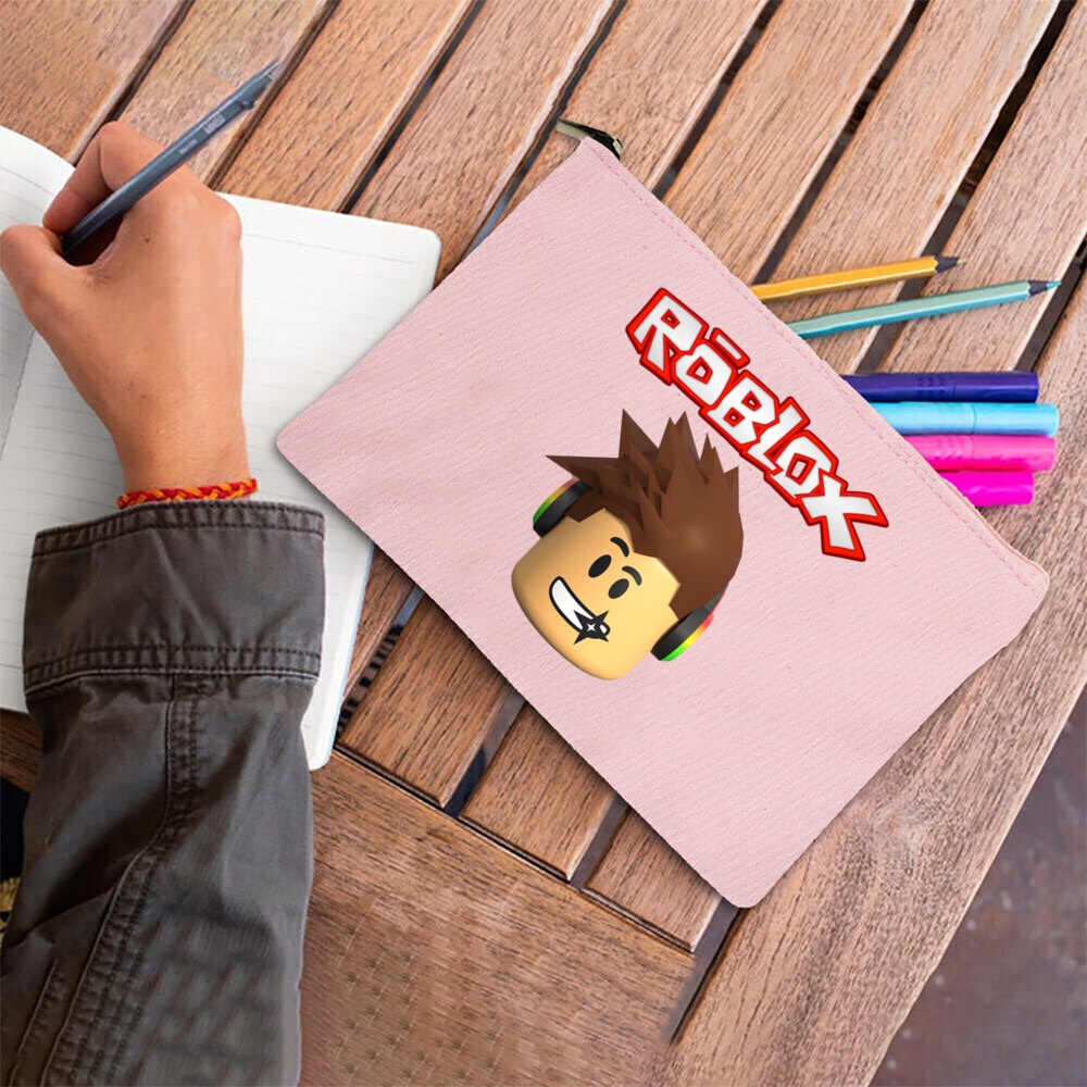 Túi Đựng Bút Chì Bằng Vải canvas Họa Tiết roblox Dễ Thương Cho Bé