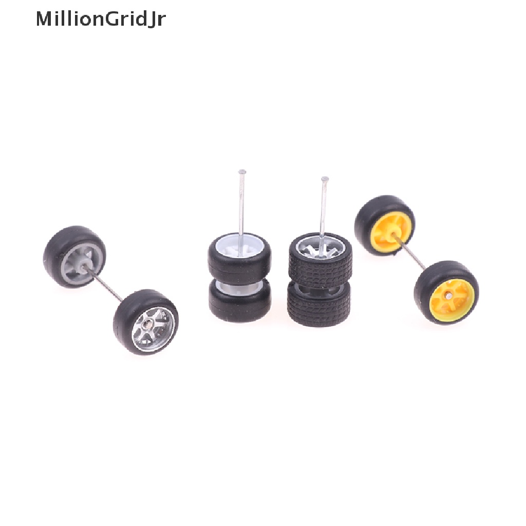 Bộ 4 Bánh Xe Cao Su Tỉ Lệ 1: 64 Dành Cho Mô Hình Xe Hơi JR