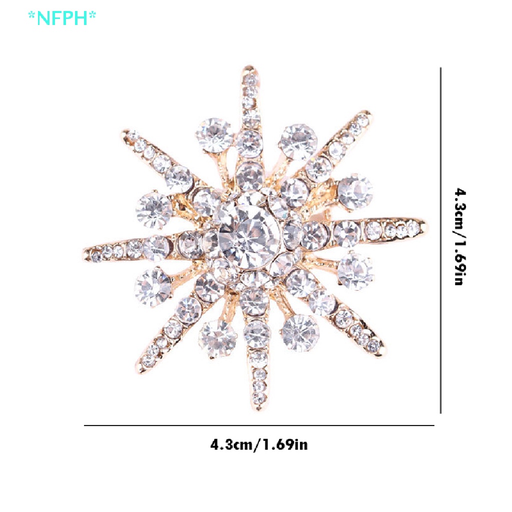 Ghim Cài Áo Hình Bông Tuyết Đính Đá Phong Cách Cổ Điển Dành Cho Nam Và Nữ Mới