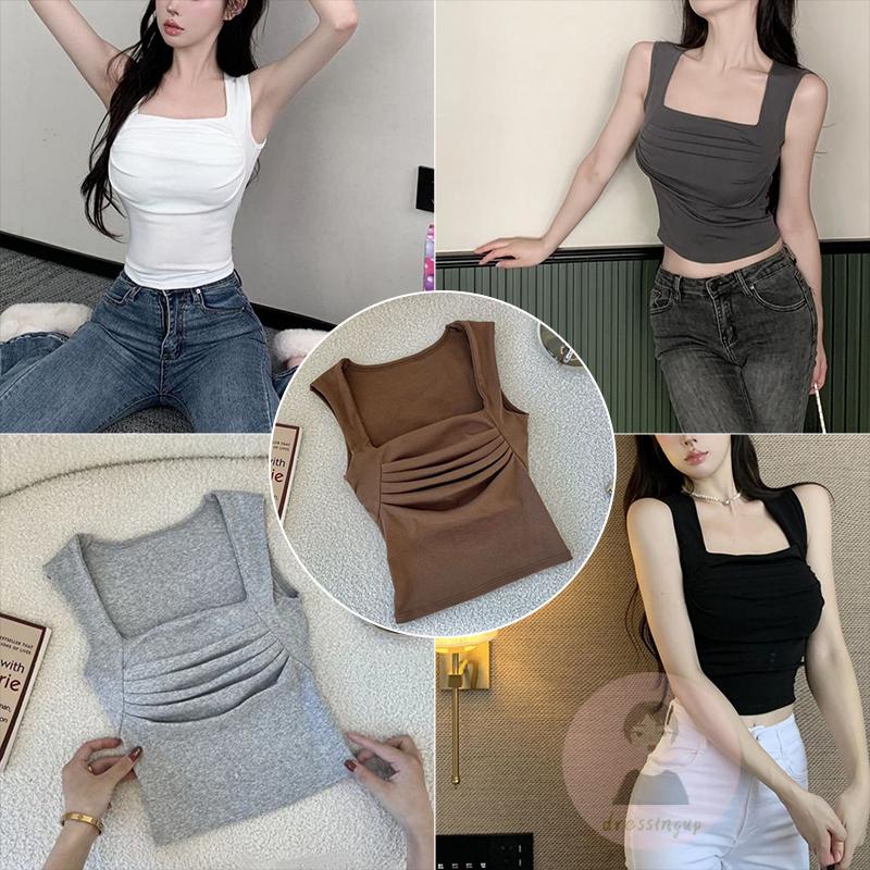 Áo Tank Top Nữ Cổ Vuông Màu Sắc Thanh Lịch