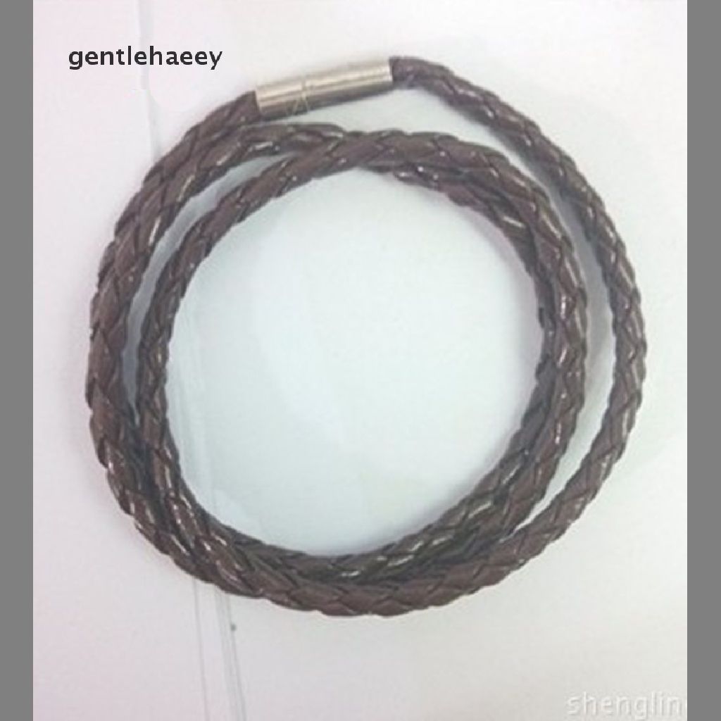 Gent New Feshion Vòng cổ Da Thật Xoắn Không Gỉ EN