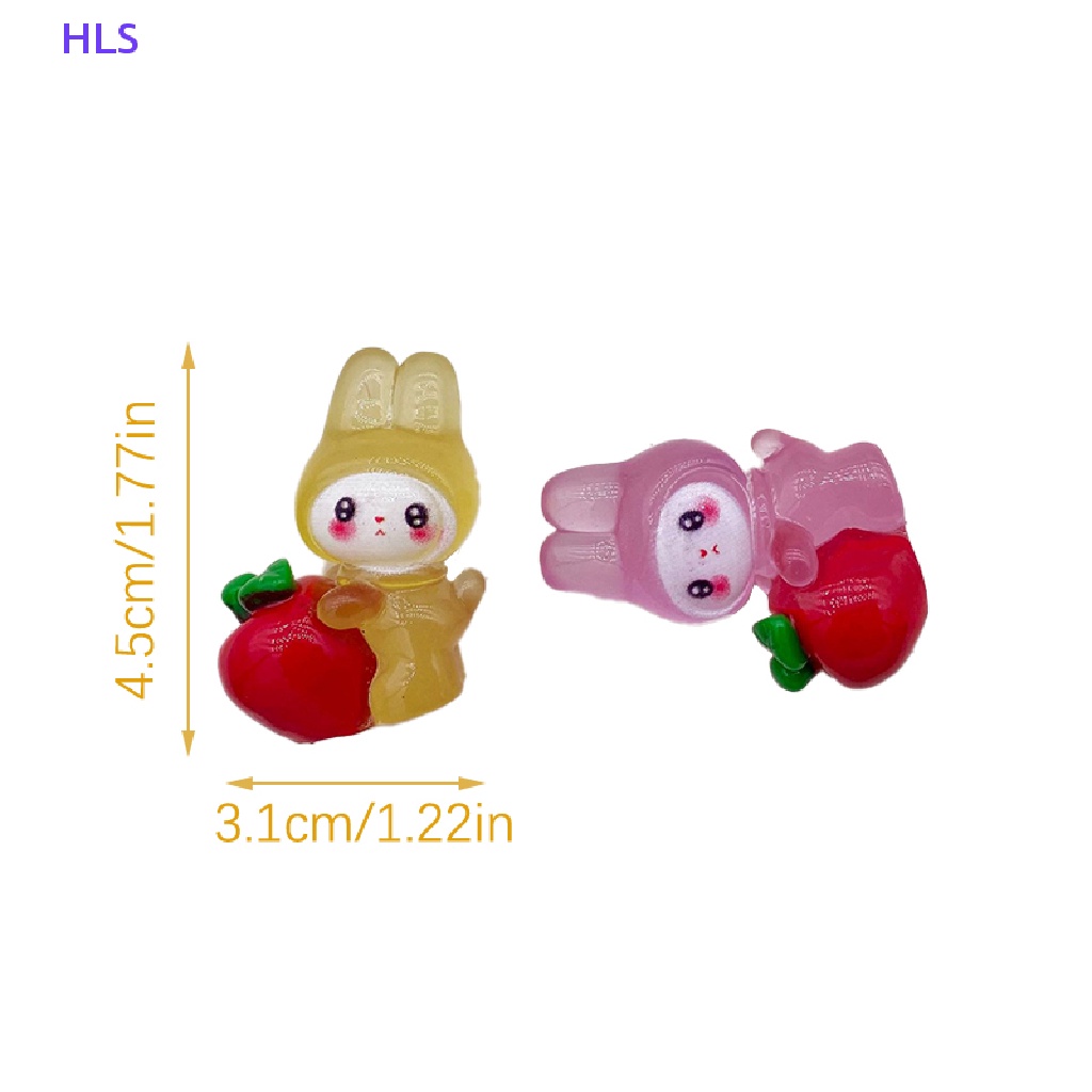 Bộ 2 Đồ trang trí Thỏ Bunny Hoạt Hình Phát Sáng Dùng Trang Trí Tiểu Cảnh