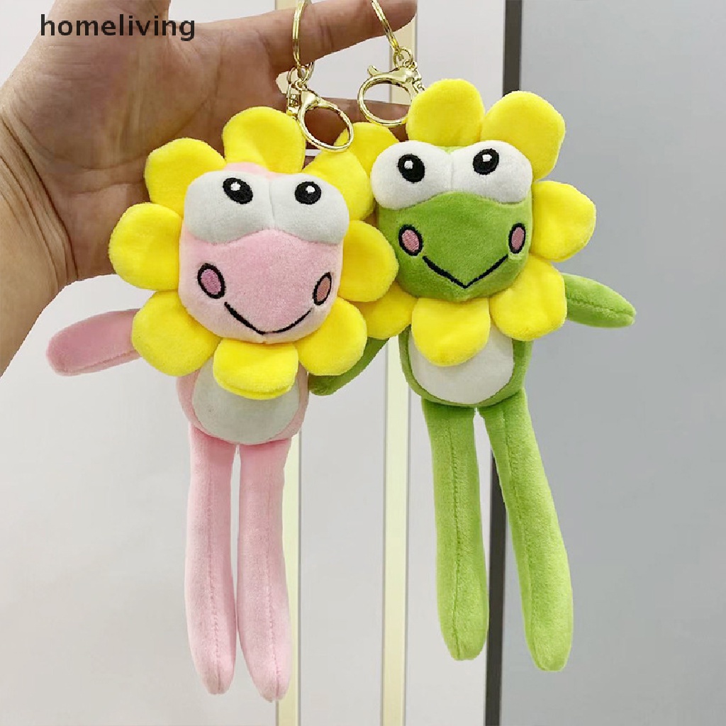 1 Móc Khóa Hình Hoa Hướng Dương / Ếch Nhồi Bông Hoạt Hình Màu Sắc Ngẫu Nhiên