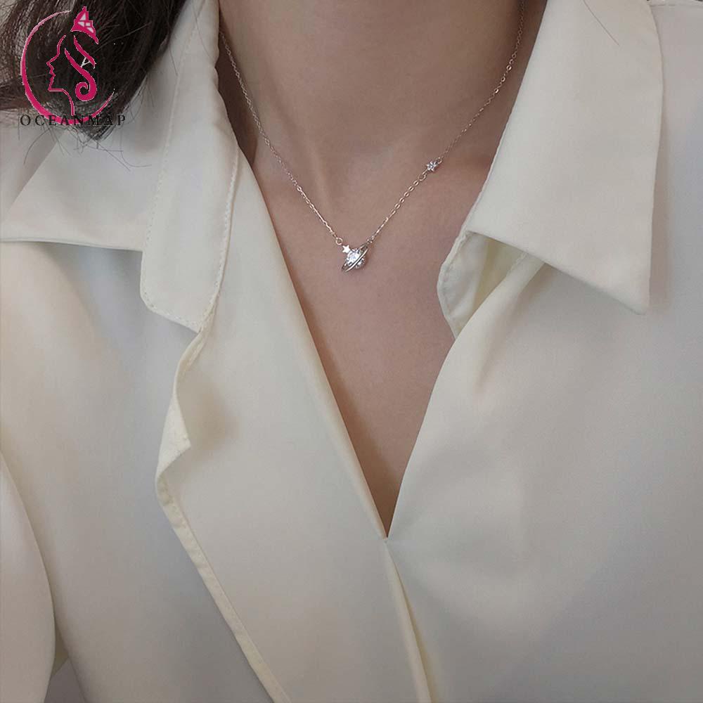 vòng cổ Mặt Hình Hành Tinh Đính Đá Nhiều Màu Thời Trang Cho Nữ