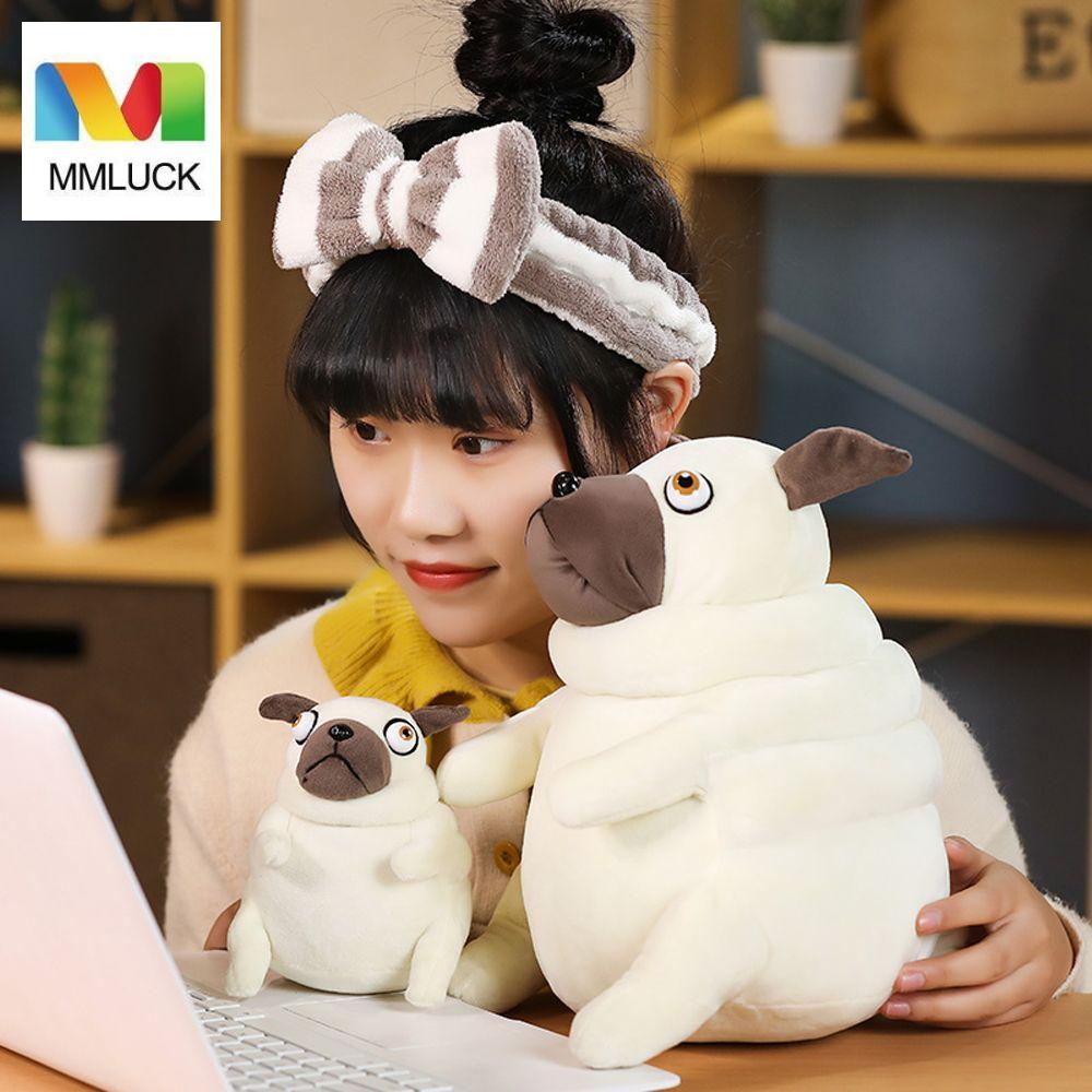 MMULCK Đồ chơi nhồi bông Hình Chú Chó Pug Hoạt Hình Đáng Yêu Trang Trí Phòng Ngủ
