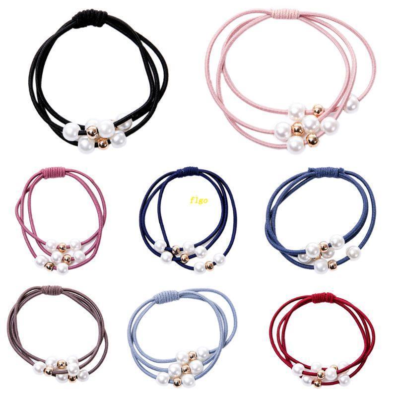 Dây Cột Tóc Co Giãn Đính Hạt Ngọc Trai Giả Thanh Lịch Cho Nữ