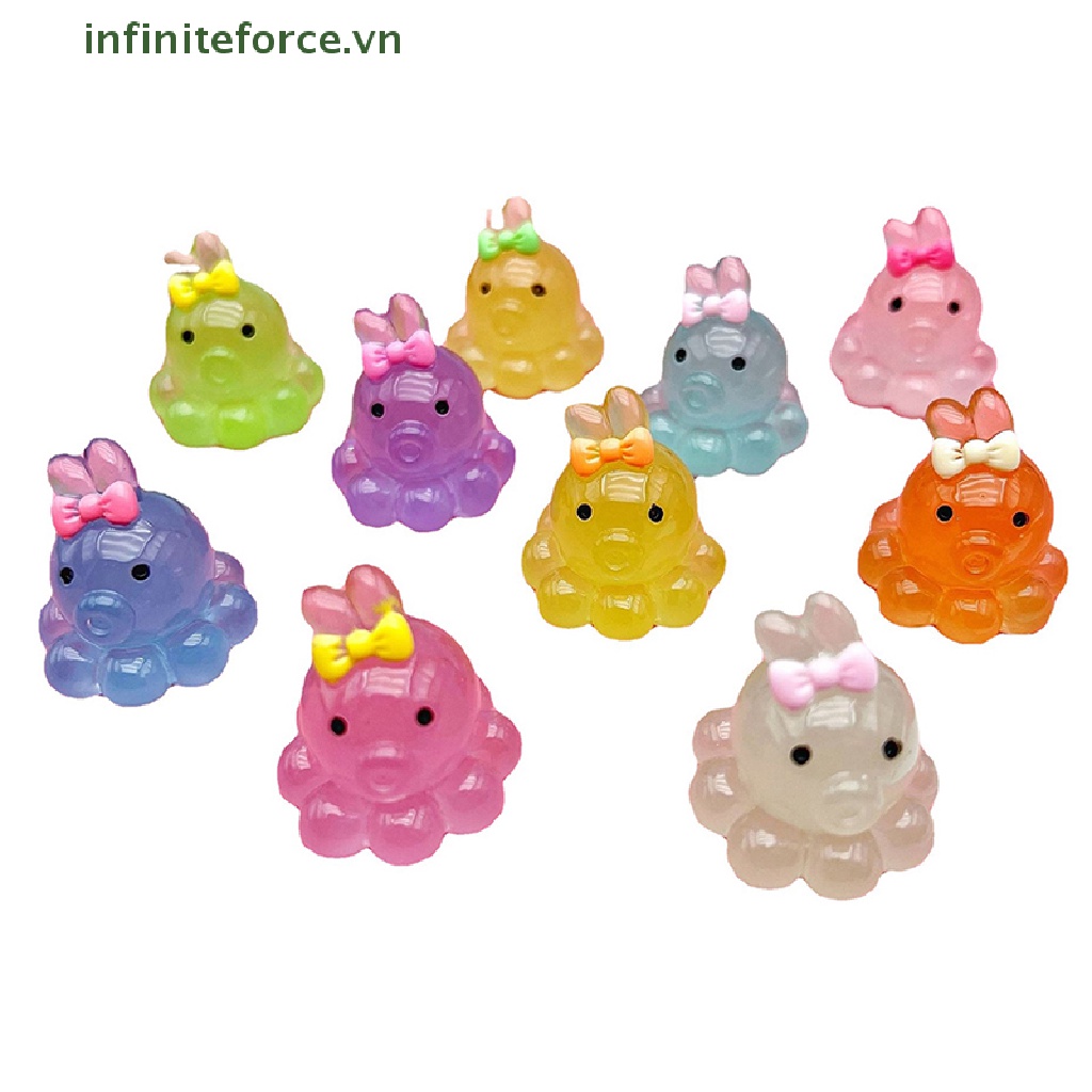 Set 2 Móc Khóa Bạch Tuộc Mini Bằng Nhựa Phát Quang Diy