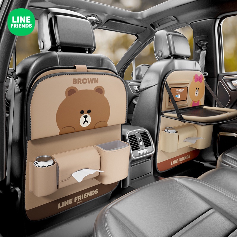 Line Friends Túi Đựng Khăn Giấy Đa Năng Treo Sau Ghế Xe Hơi