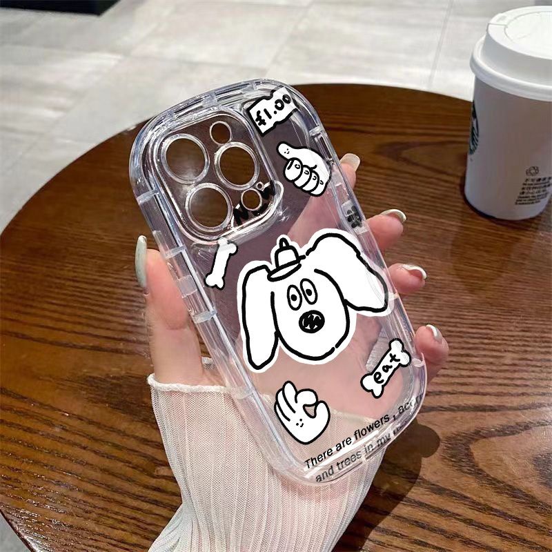 ✅Ốp Điện Thoại Mềm Chống Sốc Hình Cún Tai To Màu Trắng N1JX Cho Apple / promax8p7 / 12xsxr / White 1113