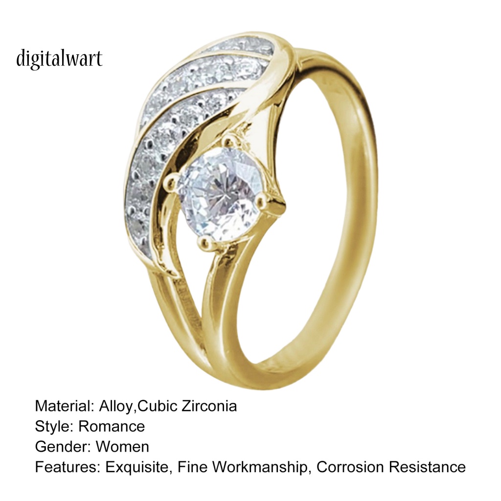 Kỹ Thuật Số| Nhẫn Hợp Kim Đính Đá Zircon Hình Cánh Thiên Thần Cho Nữ