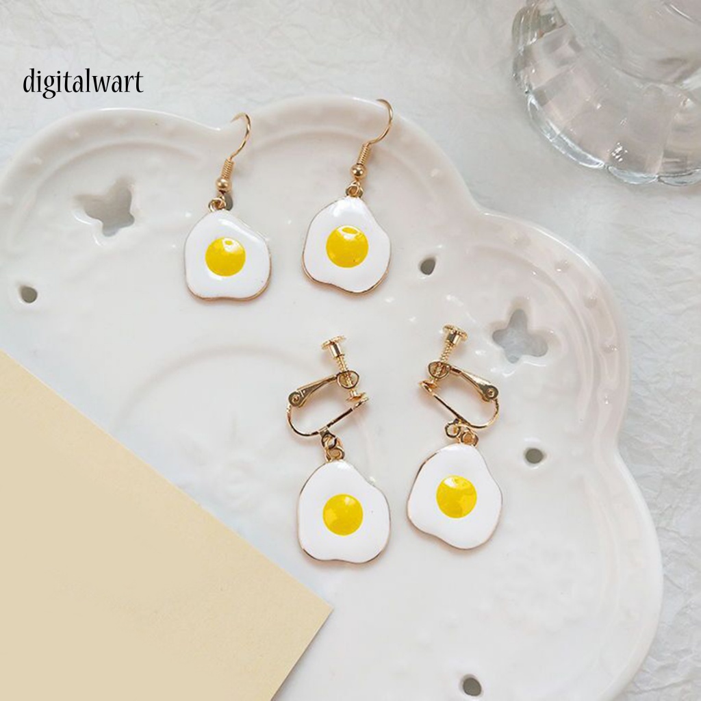 Kỹ Thuật Số| 1 Đôi Bông Tai Xỏ Lỗ Hình Quả Trứng Phong Cách Tối Giản Thời Trang Dành Cho Nữ