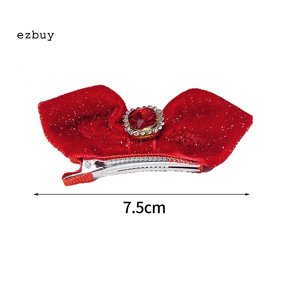 1 Cặp Kẹp Tóc Nơ Đính Ngọc Trai Giả Phối Tua Rua May Mắn Cho Bé Mặc Hàng Ngày Năm Mới