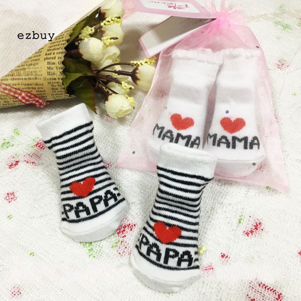 Tất Cotton Mềm Mại Ấm Áp In Chữ Mama / Papa Dễ Thương Cho Bé