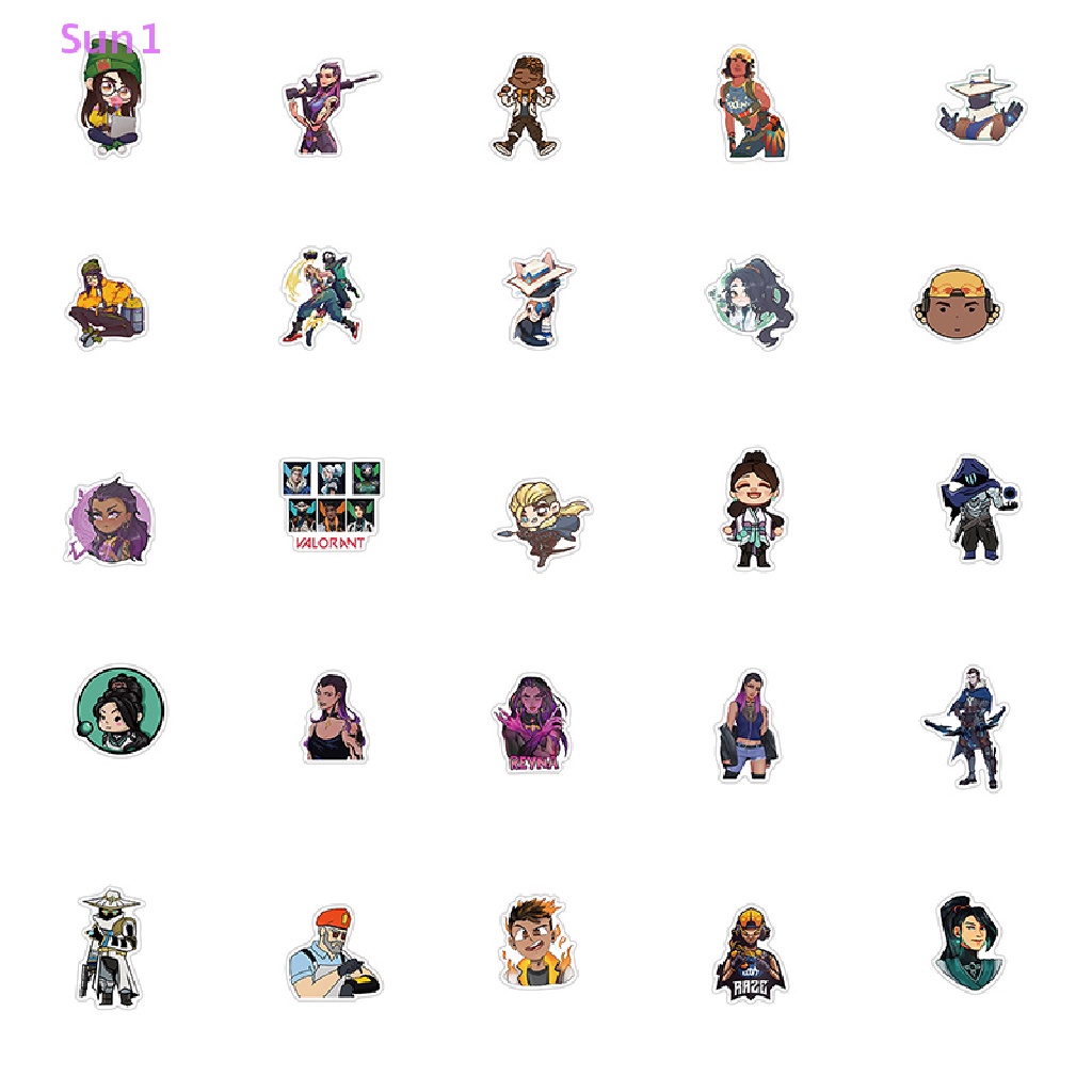 Set 50 Sticker Dán Trang Trí Đàn Guitar / Laptop / Ván Trượt DIY Bằng Chất Liệu PVC