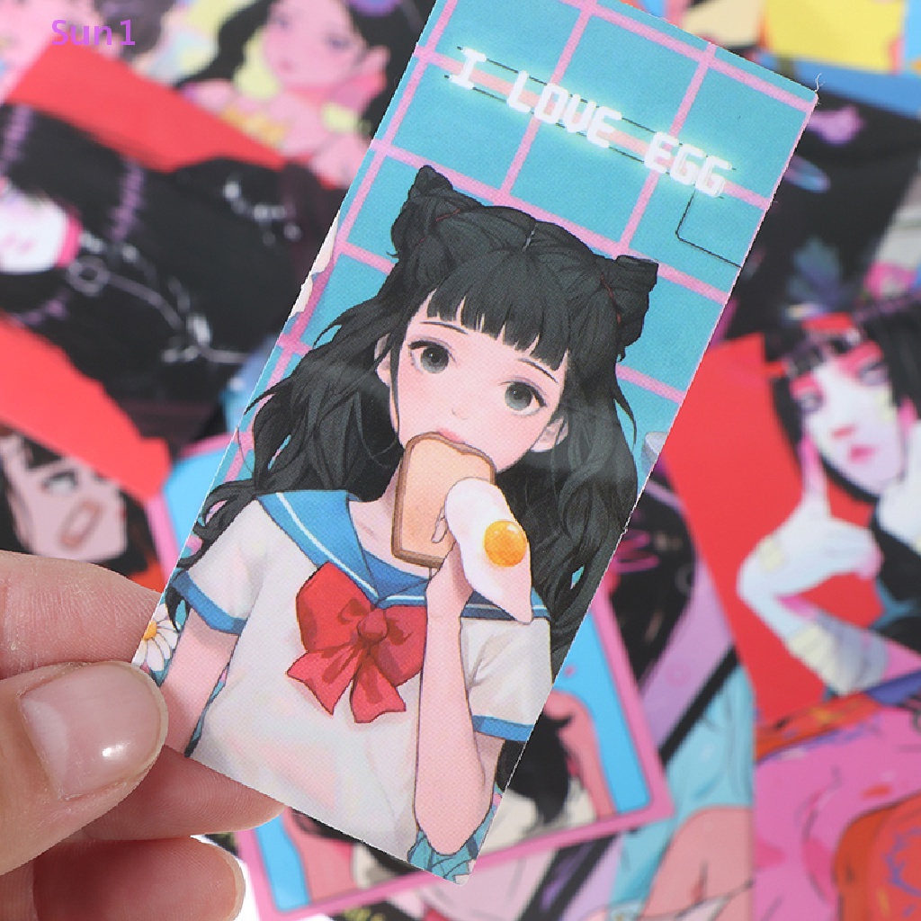 Set 37 Miếng Dán Hình Cô Gái Anime Nhật Bản Trang Trí Điện Thoại Laptop Vali DIY