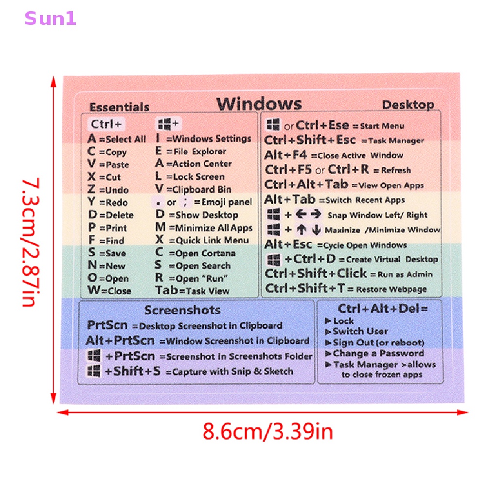 Sun1 > Sticker Dán Bàn Phím Cheat Cắt Ngắn Chống Nước Mưa Tốt