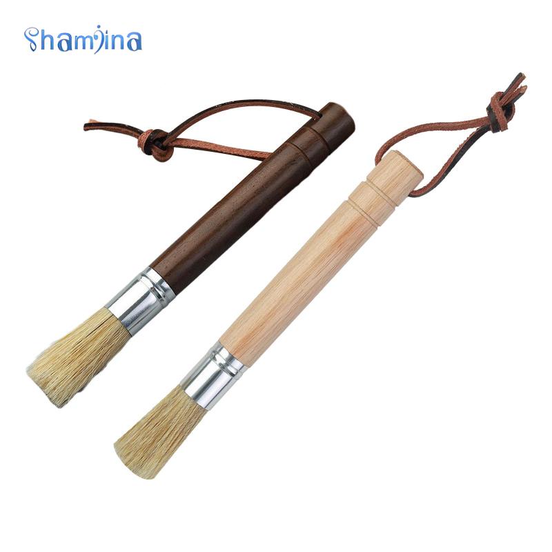 Shamjina Chổi quét bột cà phê tay cầm gỗ chuyên nghiệp cho máy xay cà phê