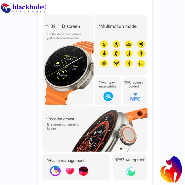 Đồng Hồ Thông Minh K9 Màn Hình Tròn 1.39 Inch Kết Nối Bluetooth Có Chức Năng Gọi Điện Sạc