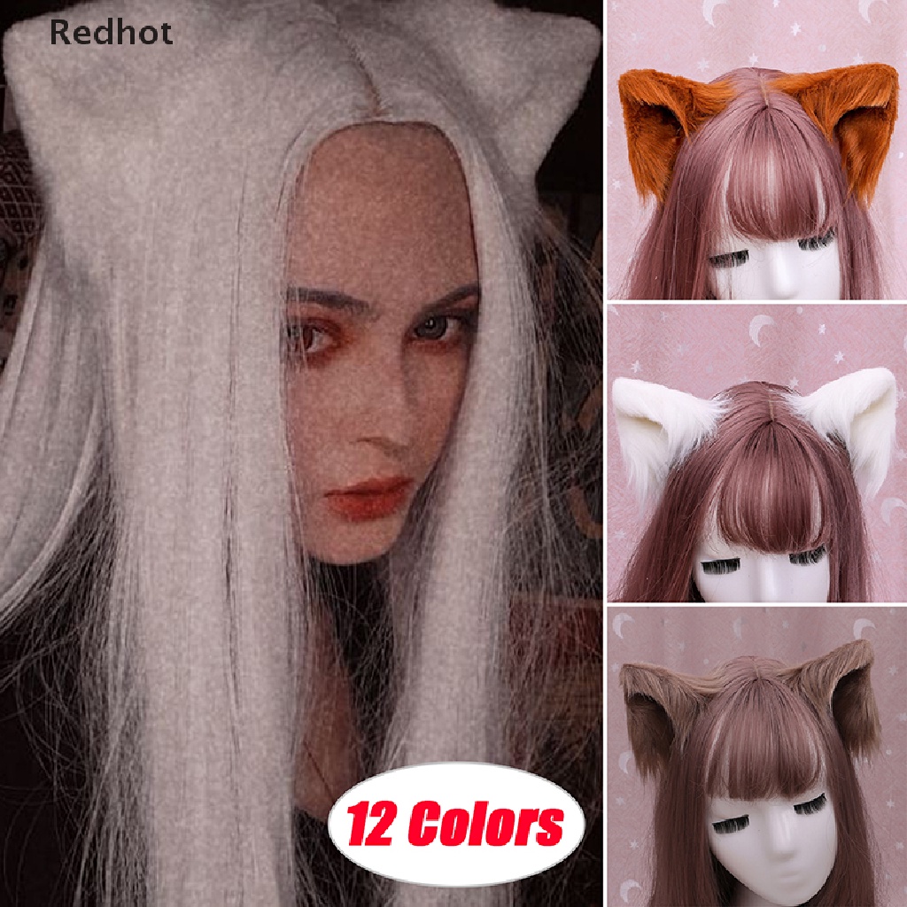 Kẹp Tóc Tai Mèo Phối Lông Hóa Trang Lolita Dễ Thương