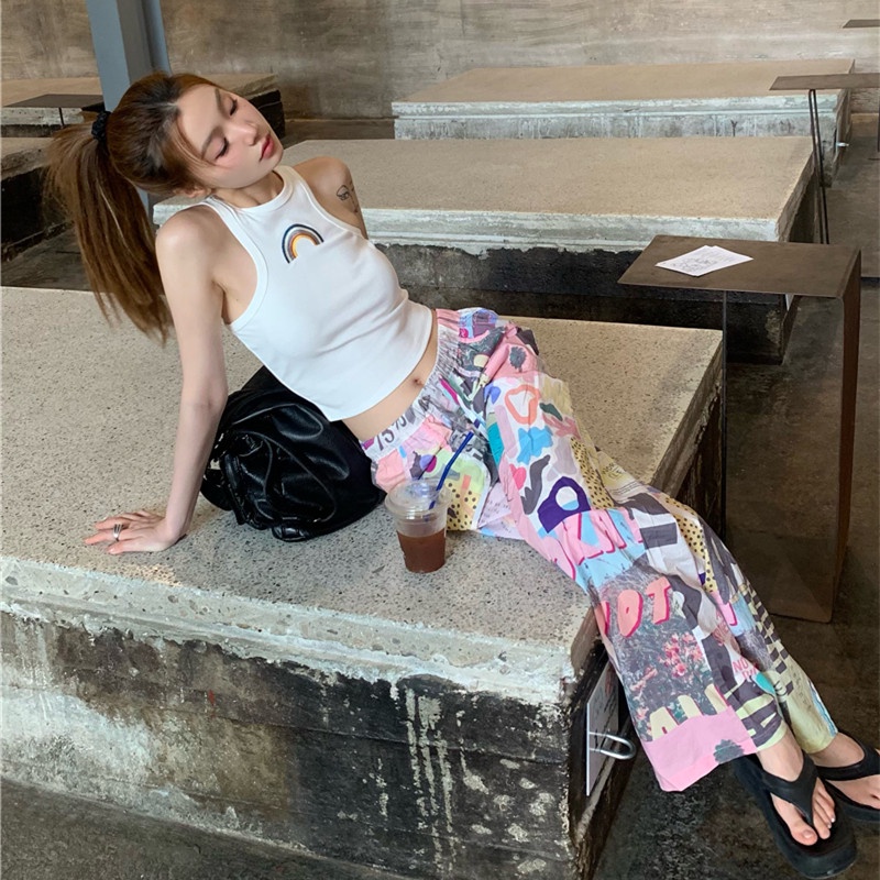 Áo Thun Ba Lỗ Họa Tiết Cầu Vồng Vui Nhộn