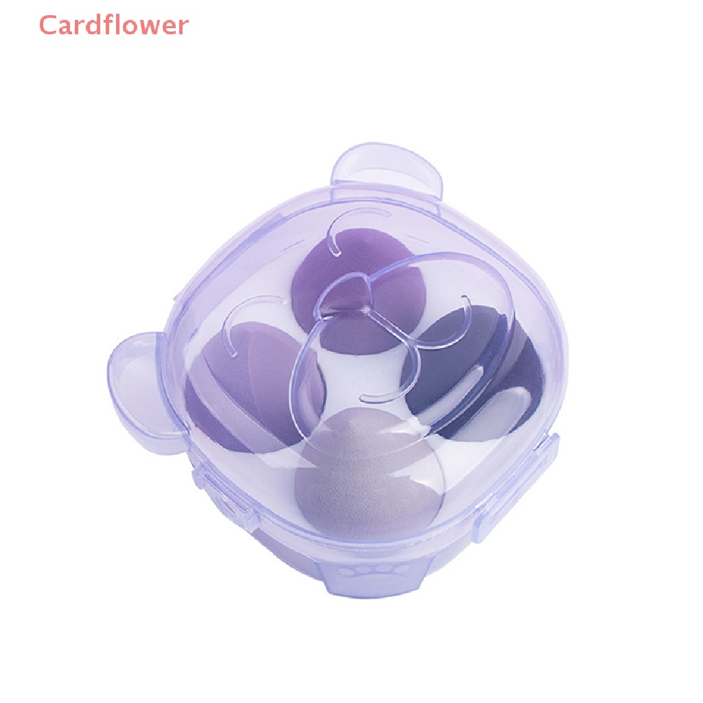 Set 4 Mút Trang Điểm &lt; Cardflower &gt; Kèm Hộp Đựng Mới