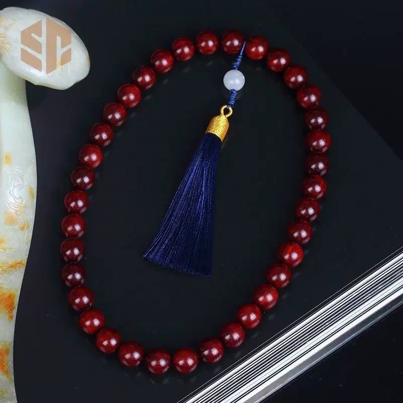 Vòng Tay Hạt Gỗ Đàn Hương Màu Đỏ / Xanh Lá Phong Cách Phật Giáo