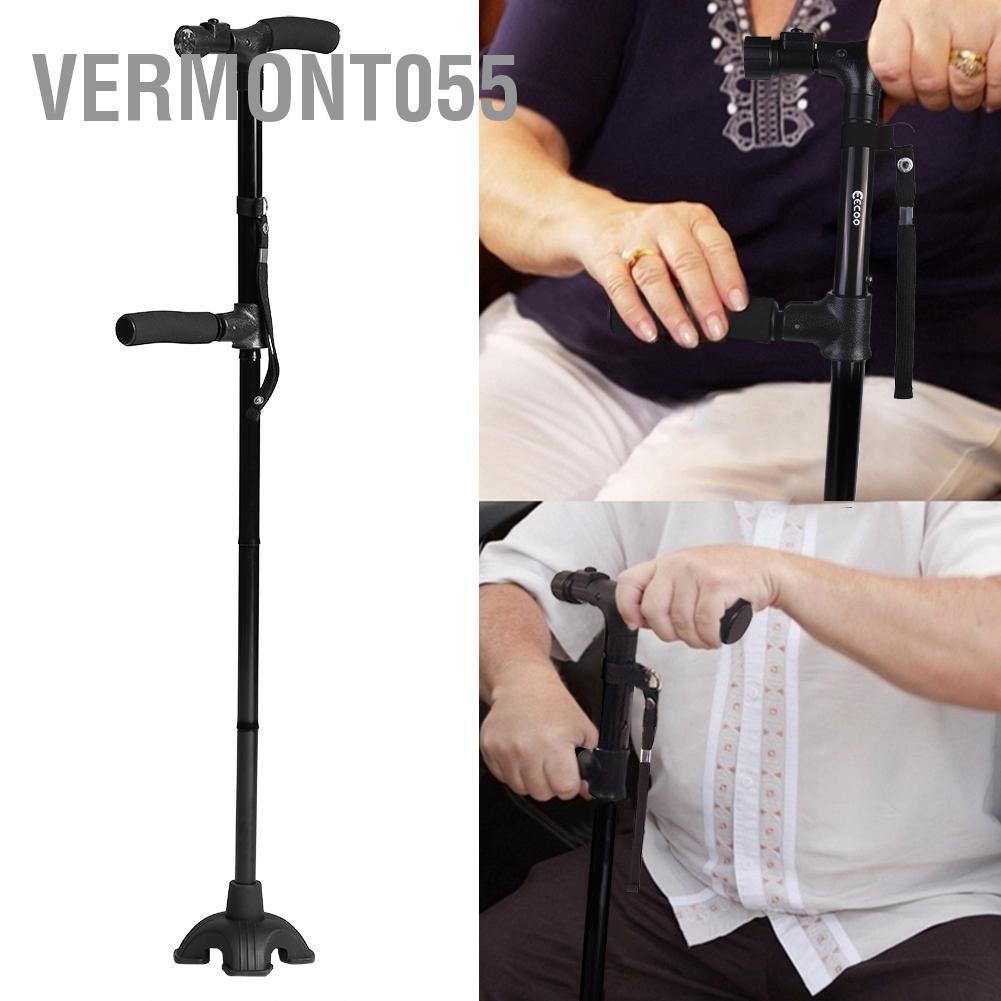 Vermont055 Gậy đi bộ gấp tự đứng nhẹ với đèn LED và tay cầm đệm