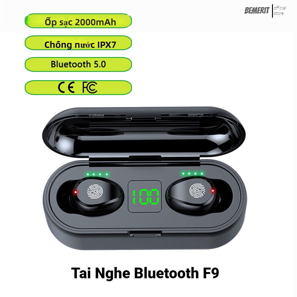 Tai Nghe Mini Bluetooth 5.3 F9 TWS Giờ Tai Nghe Nhét Tai Không Dây Chân Thực  Chơi Game Thể Thao Có Màn Hình LED