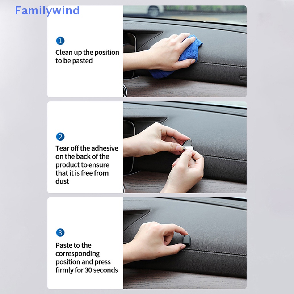 Set 10 Móc Treo Dây Cáp USB Tự Dính Gắn Bảng Điều Khiển Xe Hơi