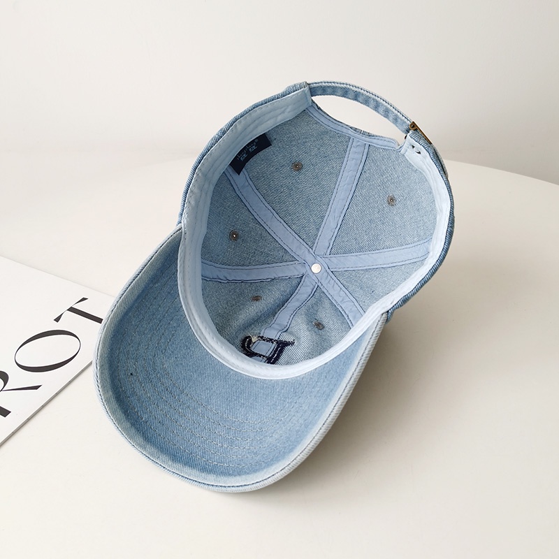 Mũ Lưỡi Trai Denim Mềm Chống Nắng In Chữ Phong Cách Đường Phố Mỹ Cá Tính