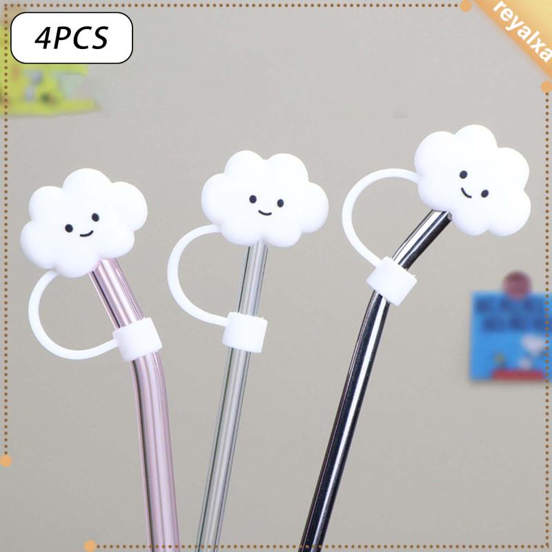 Bộ 4 Ống Hút Hình Đám Mây Dễ Thương Có Thể Tái Sử Dụng