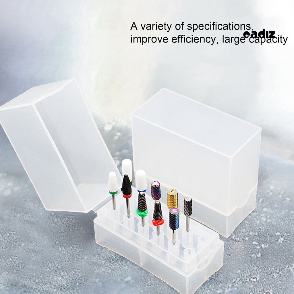 Hộp Đựng Đầu Mài Móng Tay 12 Lỗ Chống Bụi Chống Ẩm Tiện Dụng