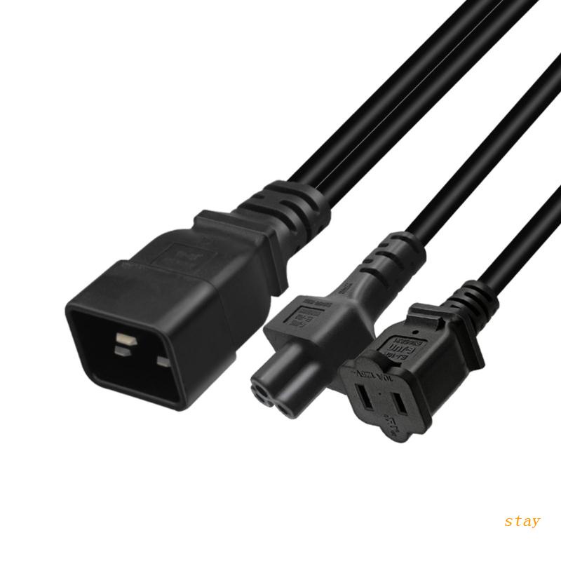 Dây Cáp Nguồn Chữ Y IEC320 C20 Sang C5 + 1-15R IEC 320 C20 Male Sang C5 + 1-15R Female