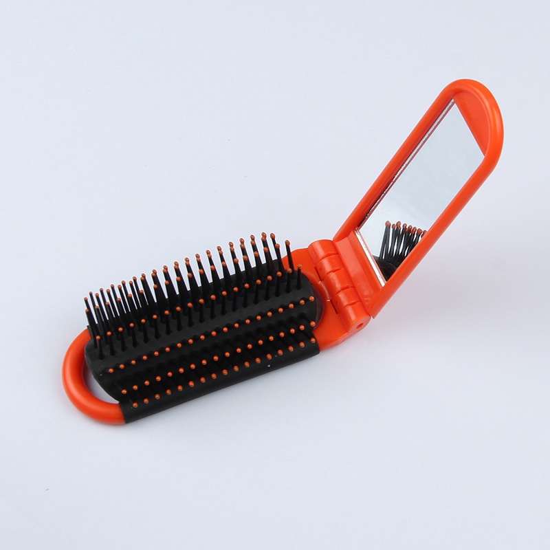 Lược Chải Tóc Massage Da Đầu Thiết Kế Gấp Gọn Có Gương Soi Kích Thước Bỏ Túi Sáng Tạo