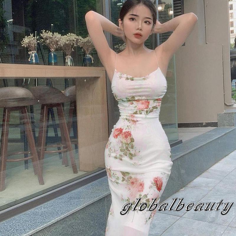 Đầm Body Không Tay Họa Tiết Hoa Thời Trang Mùa Hè Cho Nữ