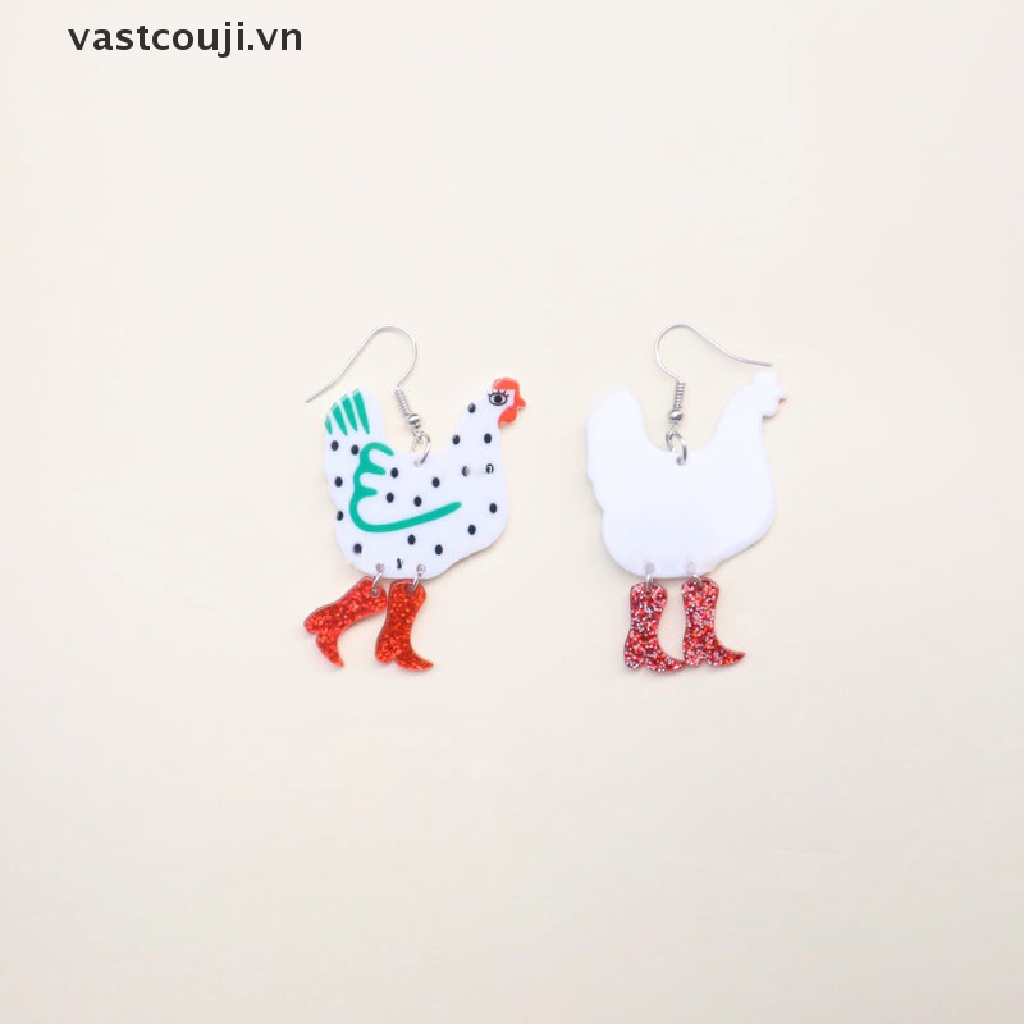 Khuyên Tai Mặt Gà Lastji Dễ Thương Cá Tính Cho Nữ